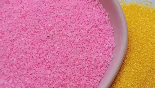 粉红染色彩砂
